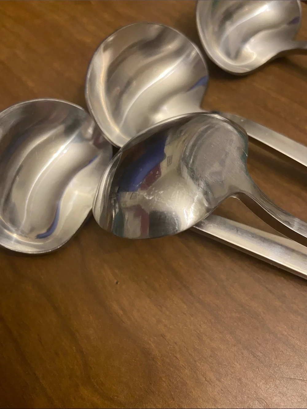 Supreme Cutlery Vintage 18/8 Silver Matte Stainless Steel Ladle Spoons Set of 4.